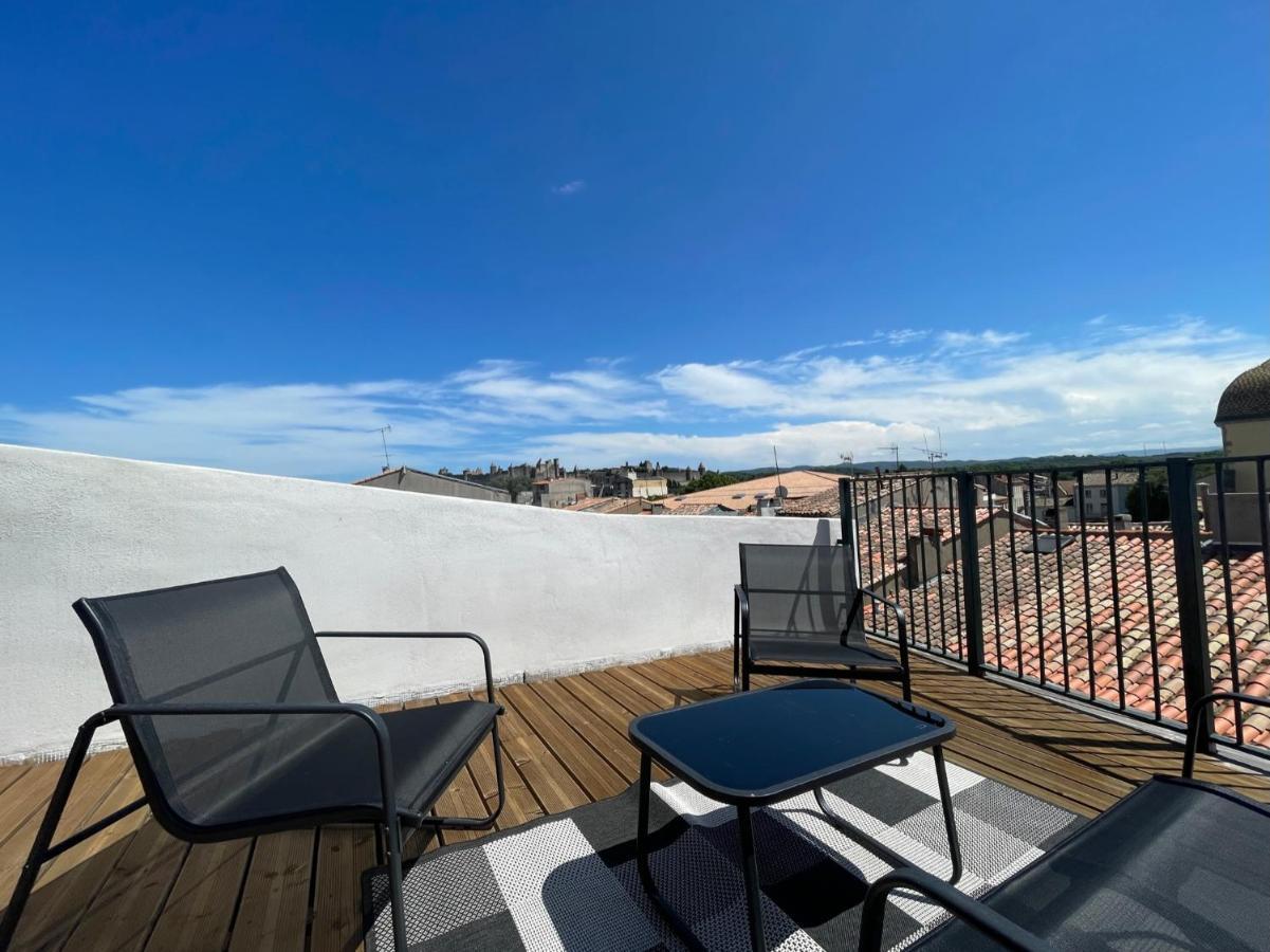 Rooftop N°38 - Rooms Et Studios - Vue Cite Medievale Каркассонн Екстер'єр фото